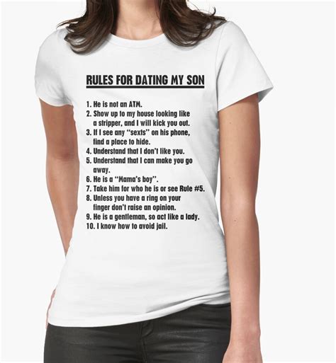 T shirt rules for dating my son
